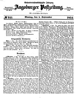 Augsburger Postzeitung Montag 4. September 1854