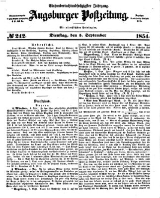 Augsburger Postzeitung Dienstag 5. September 1854