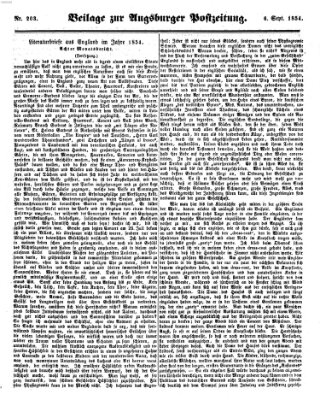 Augsburger Postzeitung Mittwoch 6. September 1854