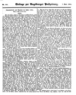 Augsburger Postzeitung Donnerstag 7. September 1854