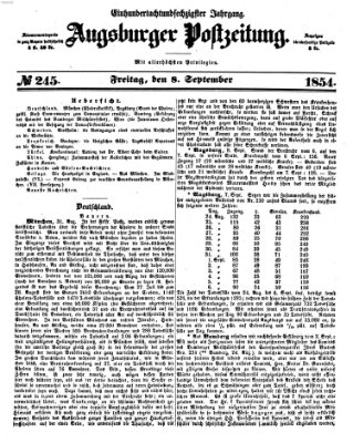 Augsburger Postzeitung Freitag 8. September 1854