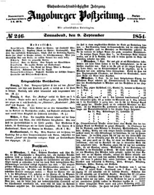 Augsburger Postzeitung Samstag 9. September 1854