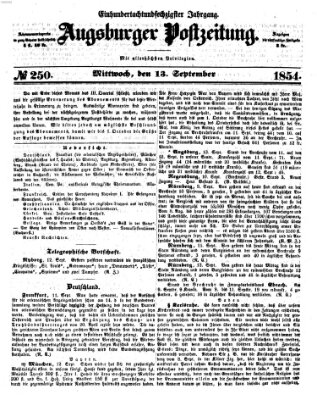 Augsburger Postzeitung Mittwoch 13. September 1854