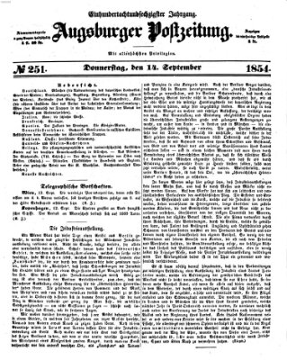 Augsburger Postzeitung Donnerstag 14. September 1854