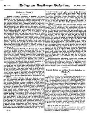 Augsburger Postzeitung Freitag 15. September 1854