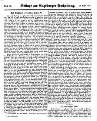 Augsburger Postzeitung Samstag 16. September 1854