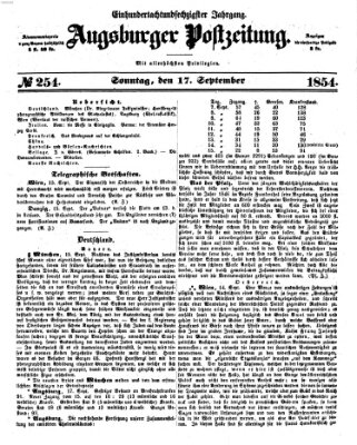 Augsburger Postzeitung Sonntag 17. September 1854