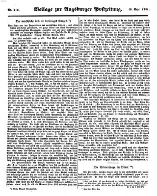 Augsburger Postzeitung Dienstag 19. September 1854