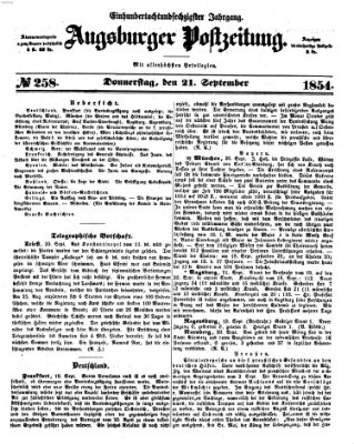 Augsburger Postzeitung Donnerstag 21. September 1854