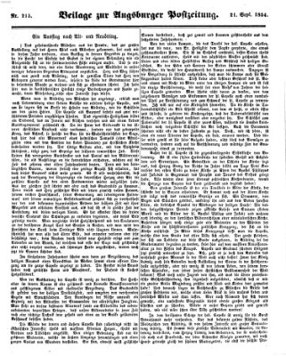 Augsburger Postzeitung Donnerstag 21. September 1854