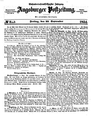 Augsburger Postzeitung Freitag 22. September 1854