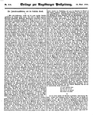 Augsburger Postzeitung Freitag 22. September 1854