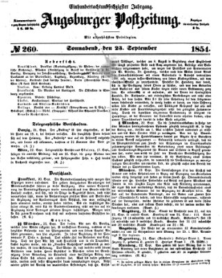 Augsburger Postzeitung Samstag 23. September 1854