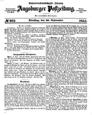 Augsburger Postzeitung Dienstag 26. September 1854