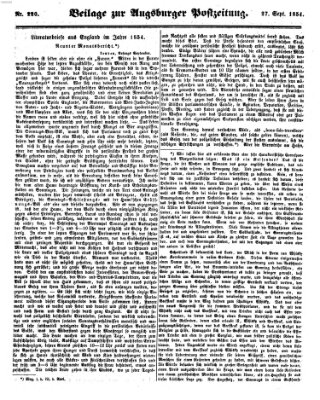 Augsburger Postzeitung Mittwoch 27. September 1854