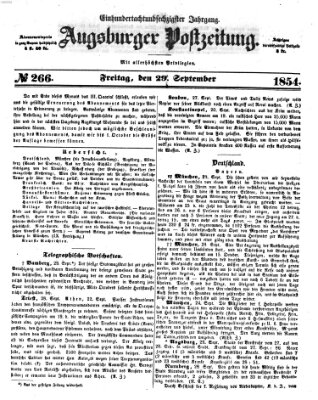 Augsburger Postzeitung Freitag 29. September 1854