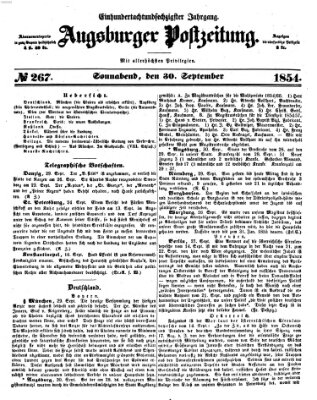 Augsburger Postzeitung Samstag 30. September 1854