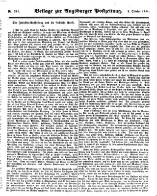 Augsburger Postzeitung Dienstag 3. Oktober 1854