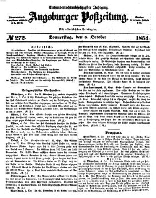 Augsburger Postzeitung Donnerstag 5. Oktober 1854