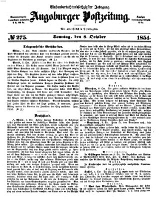 Augsburger Postzeitung Sonntag 8. Oktober 1854