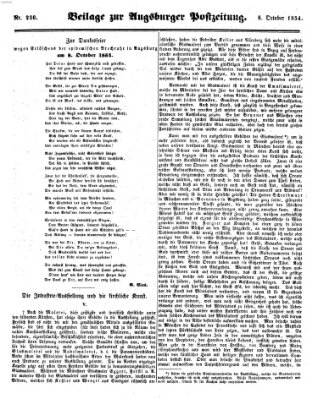 Augsburger Postzeitung Sonntag 8. Oktober 1854