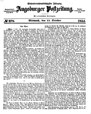 Augsburger Postzeitung Mittwoch 11. Oktober 1854