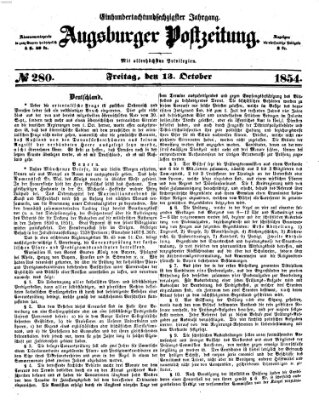 Augsburger Postzeitung Freitag 13. Oktober 1854