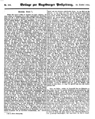 Augsburger Postzeitung Sonntag 15. Oktober 1854