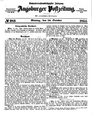 Augsburger Postzeitung Montag 16. Oktober 1854