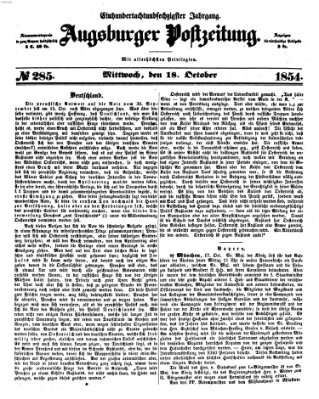 Augsburger Postzeitung Mittwoch 18. Oktober 1854