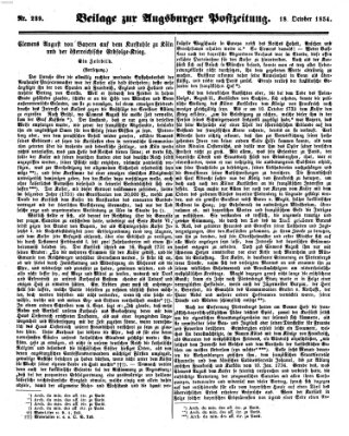 Augsburger Postzeitung Mittwoch 18. Oktober 1854