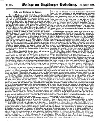 Augsburger Postzeitung Samstag 21. Oktober 1854