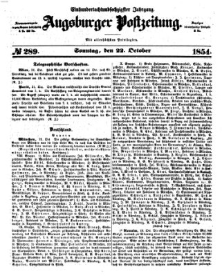 Augsburger Postzeitung Sonntag 22. Oktober 1854