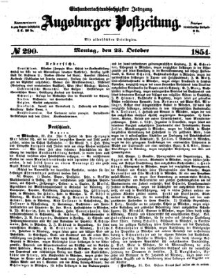 Augsburger Postzeitung Montag 23. Oktober 1854