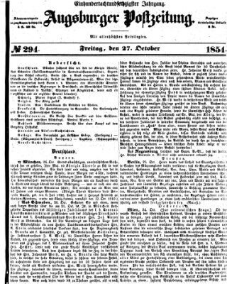 Augsburger Postzeitung Freitag 27. Oktober 1854