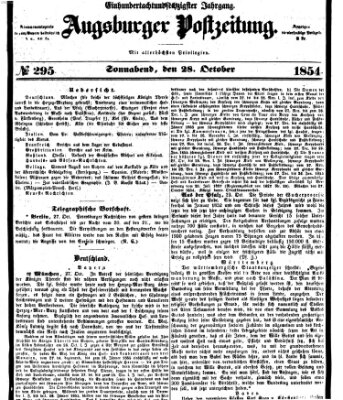 Augsburger Postzeitung Samstag 28. Oktober 1854