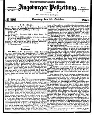 Augsburger Postzeitung Sonntag 29. Oktober 1854