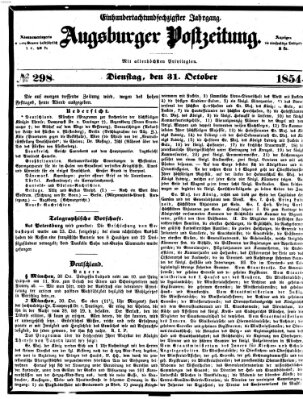 Augsburger Postzeitung Dienstag 31. Oktober 1854