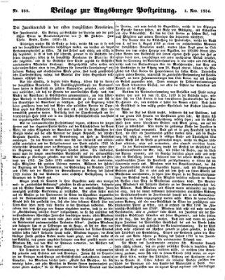 Augsburger Postzeitung Mittwoch 1. November 1854