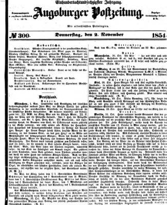 Augsburger Postzeitung Donnerstag 2. November 1854