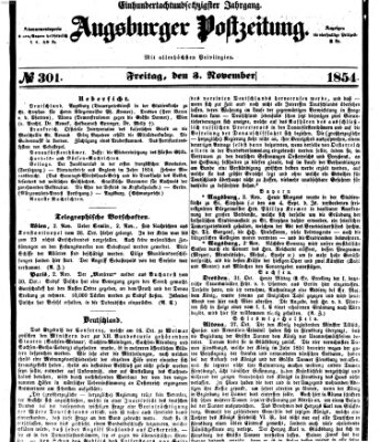 Augsburger Postzeitung Freitag 3. November 1854