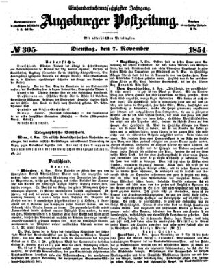 Augsburger Postzeitung Dienstag 7. November 1854