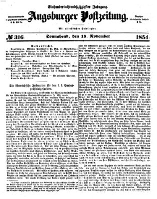 Augsburger Postzeitung Samstag 18. November 1854