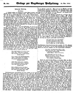 Augsburger Postzeitung Samstag 18. November 1854