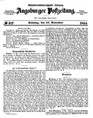 Augsburger Postzeitung Sonntag 19. November 1854