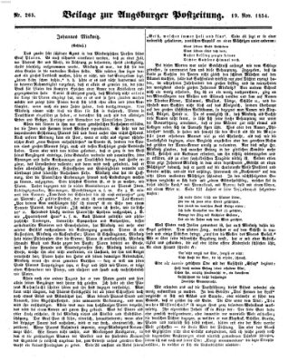 Augsburger Postzeitung Sonntag 19. November 1854