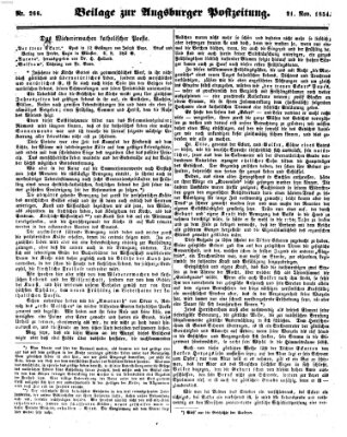 Augsburger Postzeitung Dienstag 21. November 1854