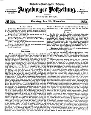 Augsburger Postzeitung Sonntag 26. November 1854