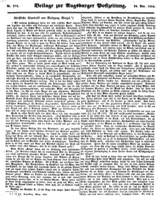 Augsburger Postzeitung Mittwoch 29. November 1854