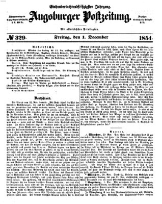 Augsburger Postzeitung Freitag 1. Dezember 1854